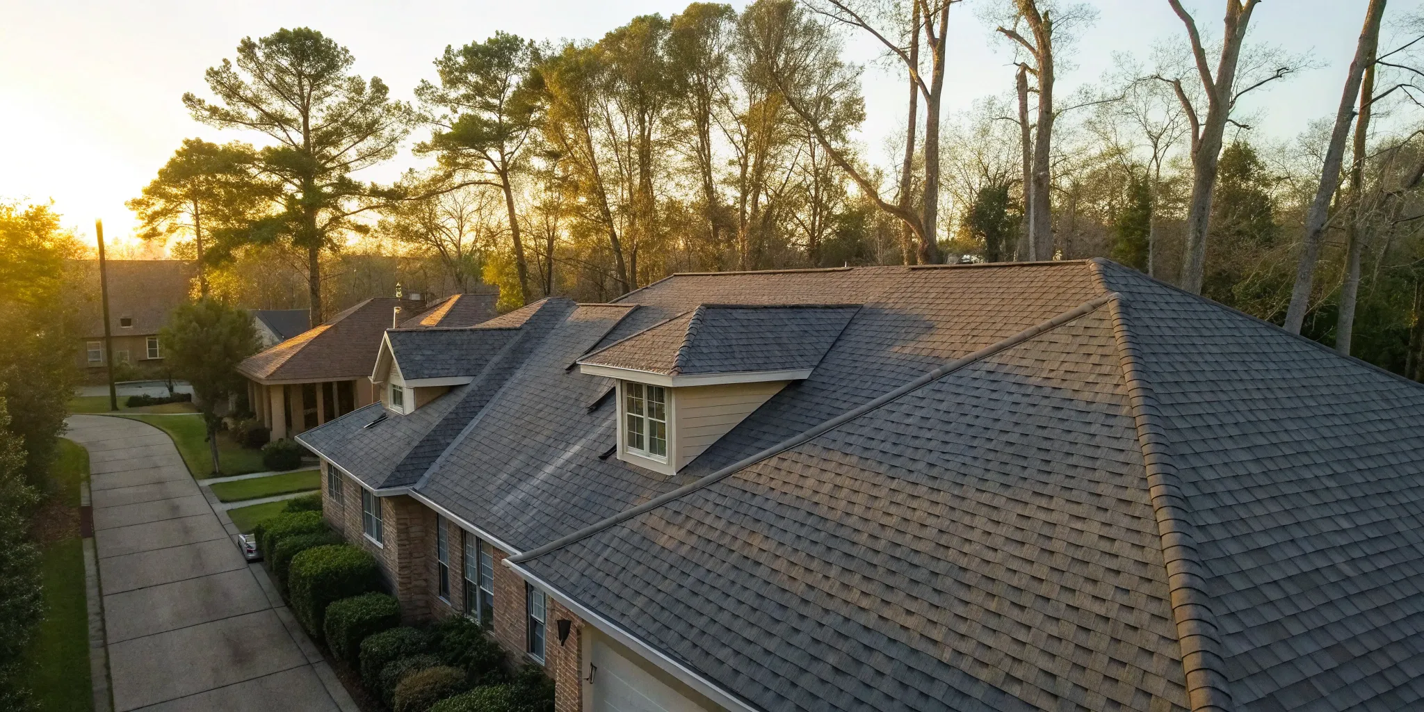 Asphalt shingle roof replacement by RISE Roofing in Houston TX
