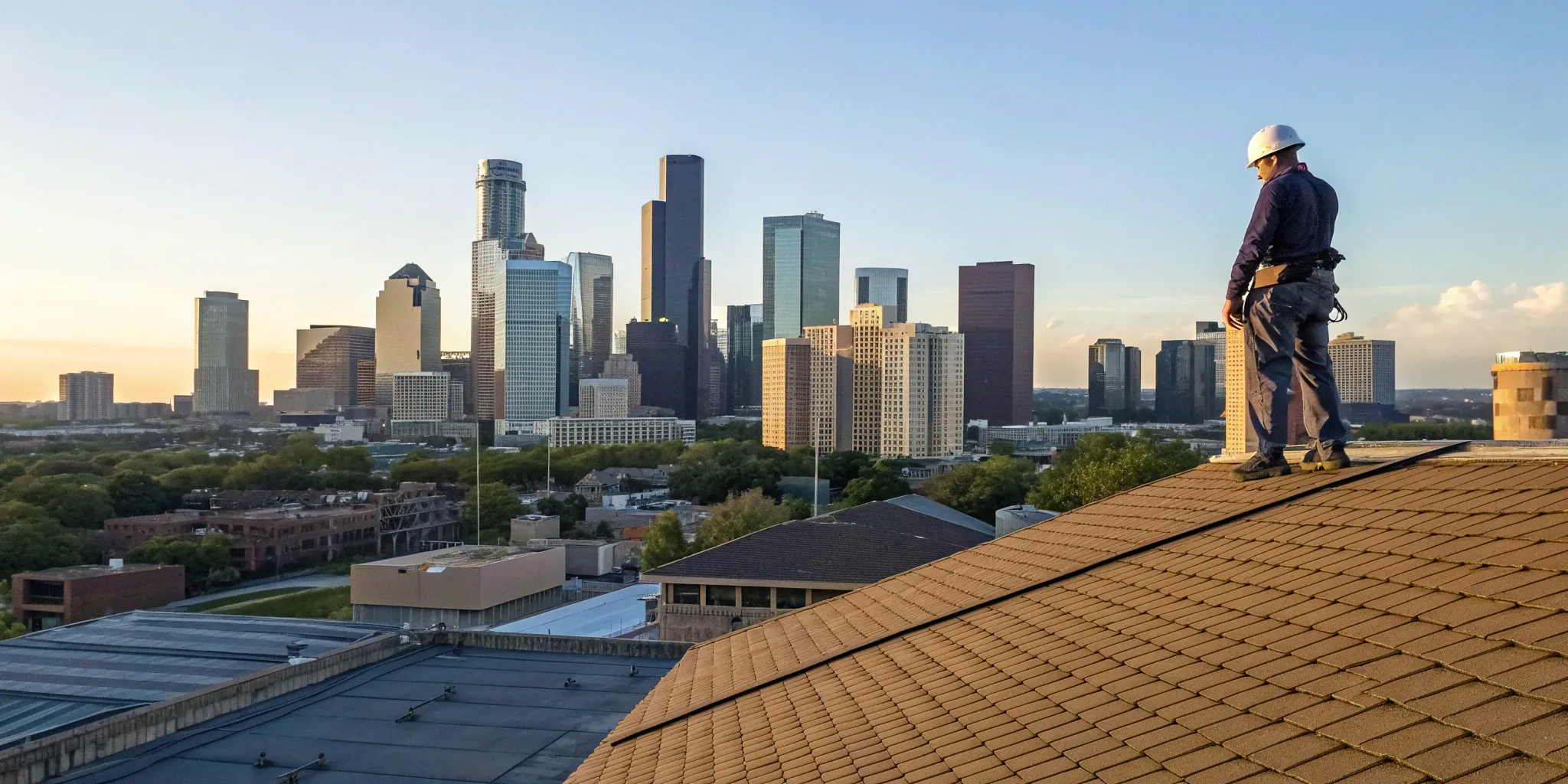 Commercial TPO flat roof Houston
